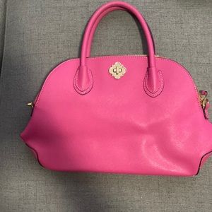 Pink crown and ivy top handle purse
